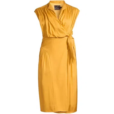 Undra Celeste New York Women's Gold Tammy Wrap Dress