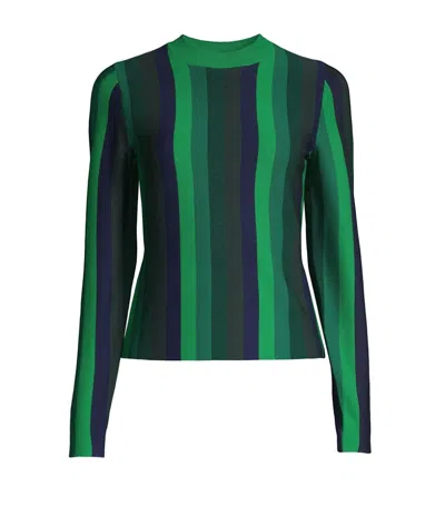 Undra Celeste New York Women's Green / Black The Bert Multi Stripe Sweater In Green/black