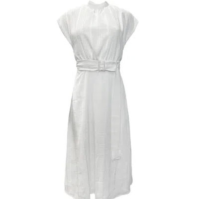 Undra Celeste New York Women's Olga Belted Dress - White