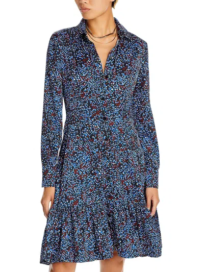 Undra Celeste New York Womens Collared Printed Shirtdress In Multi
