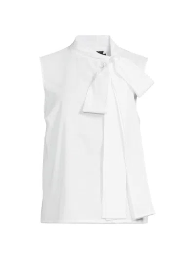 Undra Celeste Women's Bow Linen Blouse In White