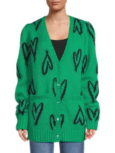 Undra Celeste Women's Dola Heart Merino Wool-blend Cardigan