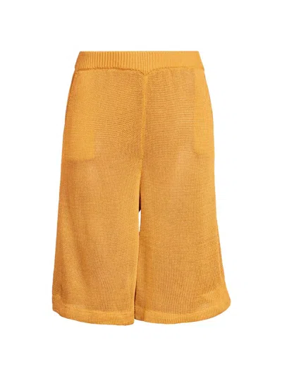 Undra Celeste Women's Everyday Tropics Knit Shorts In Brown