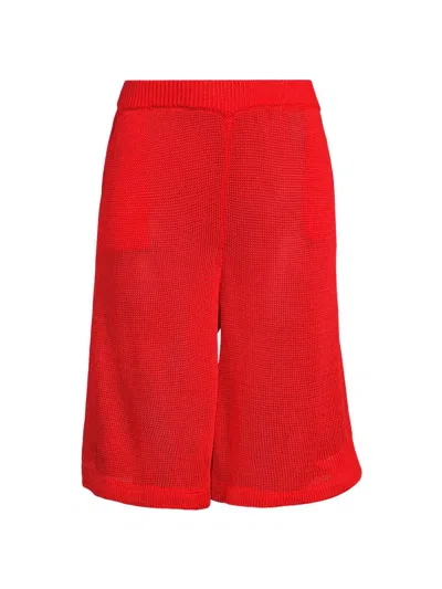 Undra Celeste Women's Everyday Tropics Knit Shorts In Orange