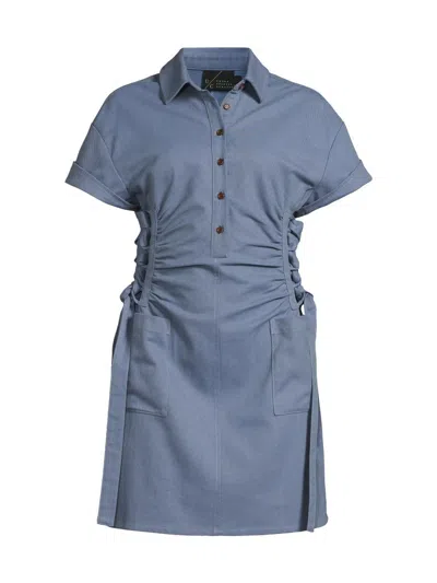 Undra Celeste Women's Everyday Tropics Laced Side Waist Minidress In Blue