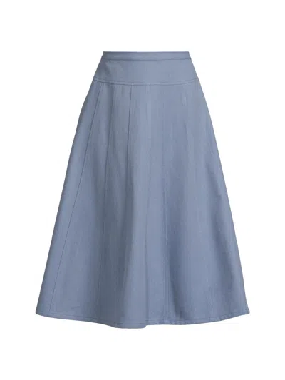 Undra Celeste Women's Everyday Tropics Seamed Full Midi-skirt In Blue