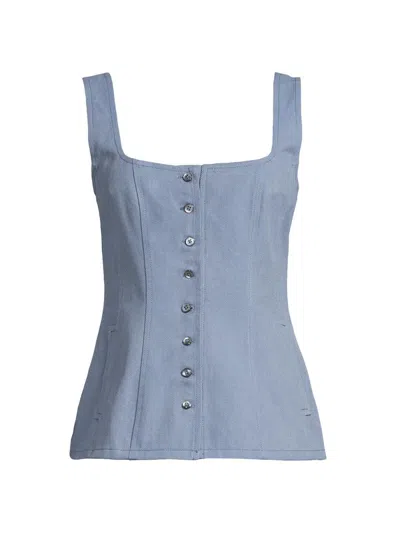 Undra Celeste Women's Everyday Tropics Seamed Vest In Blue