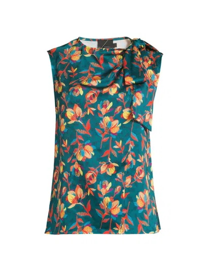 Undra Celeste Women's Everyday Tropics Sleeveless Tie Blouse