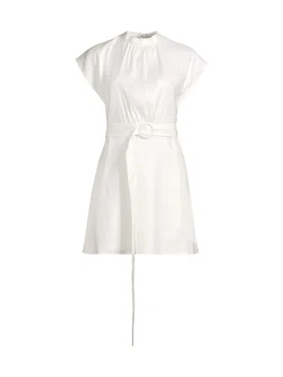 Undra Celeste Women's Linen-blend Belted Minidress In White