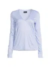 Undra Celeste Women's Ultimate V-neck Long-sleeve T-shirt In Dawn Blue