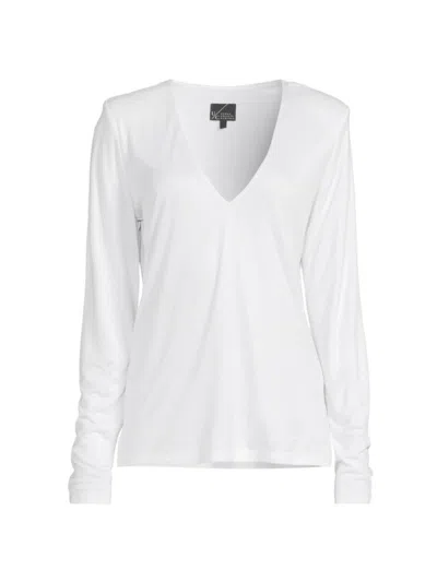 Undra Celeste Women's Ultimate V-neck Long-sleeve T-shirt In White