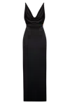 Undress Women's Amila Black Satin Open Back Maxi Dress