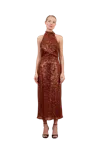 Undress Brianna Brown Sequin Bodycon Midi Dress With Turtleneck