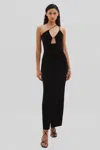 Undress Code Black  Plunge-neck Velvet Maxi Dress In Black