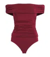 Undress Code Buttercup Thong Bodysuit In Burgundy