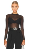 Undress Code Stay Simple Mesh Bodysuit In Black