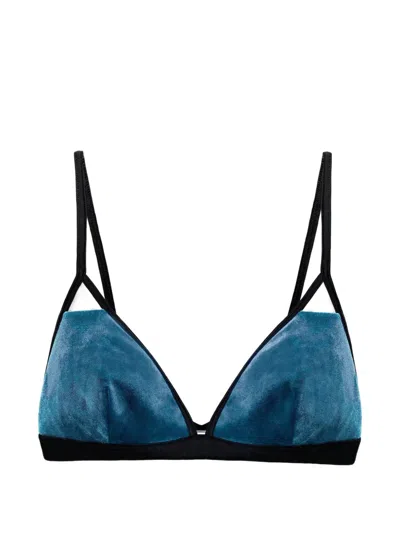 Undress Code Velvet Bra In Blue