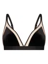 Undress Code Velvet-paneled Triangle Bra In Black