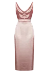Undress Women's Pink / Purple Kamea Nude Satin Open Back Midi Dress