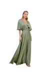 solene sage green satin long wedding guest dress reviews The sage green wedding guest dress everyone will notice  Soft sage green, elegant one-shoulder draping, and a flattering ruched maxi fit made Featuring a cowl neck design and tie Undress Solene Sage Green Satin