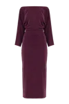 Undress Thea Grape Purple Off-shoulder Midi Dress With Long Sleeves In Purple