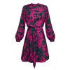 Undress Women's Adria Floral Print Open Back Mini Dress From Recycled Viscose In Green/pink