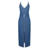 Undress Women's Alberta Blue Denim Pencil Midi Dress In Blue