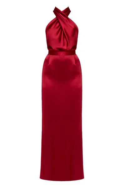 Undress Women's Aliur Red Long Open Back Evening Gown