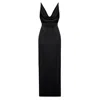 Undress Women's Amila Black Satin Open Back Maxi Dress In Black