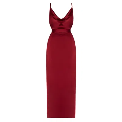 Undress Women's Amila Deep Red Maxi Evening Gown