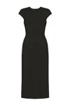 Undress Women's Aster Black Jersey Bodycon Midi Dress With Cap Sleeves