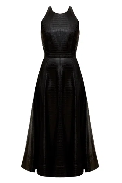 Undress Women's Avalon Black Textured Vegan Leather Cocktail Dress
