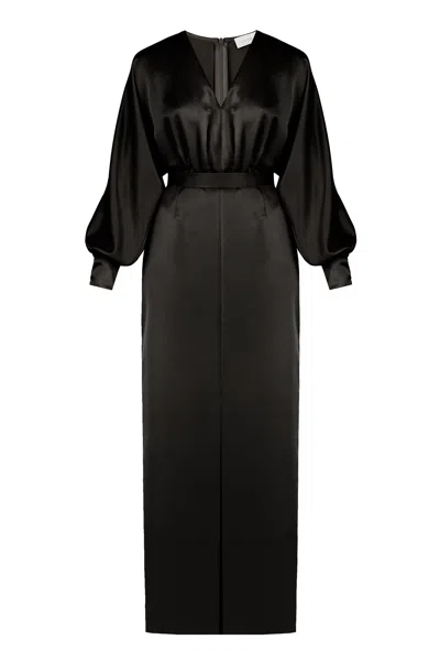 Undress Women's Beca Black Satin Midi Cocktail Dress