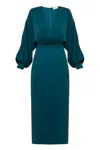 Undress Women's Beca Blue Cupro Dress With Voluminous Sleeves In Blue