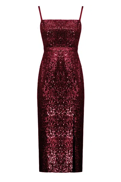 Undress Women's Chloe Dark Red Sequin Cocktail Dress