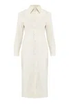 Undress Women's Edith White Denim Fitted Midi Shirt Dress