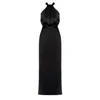Undress Women's Elona Halter Neckline Black Satin Evening Gown In Black