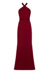 Undress Women's Gisel Red Halter Neck Long Evening Dress