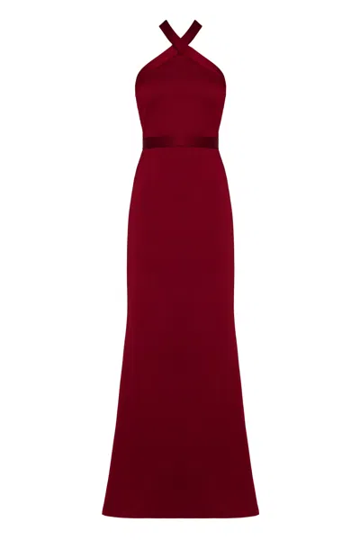 Undress Women's Gisel Red Halter Neck Long Evening Dress