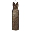 Undress Women's Kalea Animal Leopard Print Maxi Cowl Neck Dress