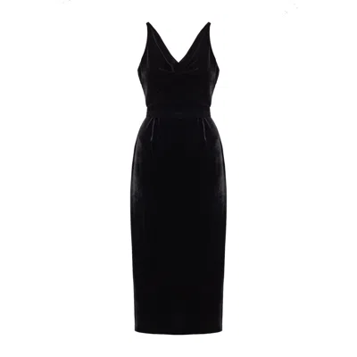 Undress Women's Kalila Velvet Midi Dress In Black