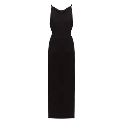 Undress Women's Manoa Black Cowl Back Long Evening Dress