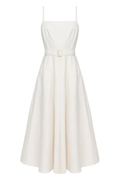 Undress Women's Matissa Off-white Denim Dress With Circle Skirt