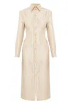 Undress Edith Pastel Fitted Midi Shirt Dress With Golden Buttons