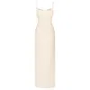 Undress Women's Neutrals Octavia Pastel Evening Maxi Dress With Lace-trimmed Neckline