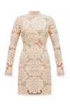Undress Women's Neutrals Serin Cream Floral Lace Mini Dress With Open Back