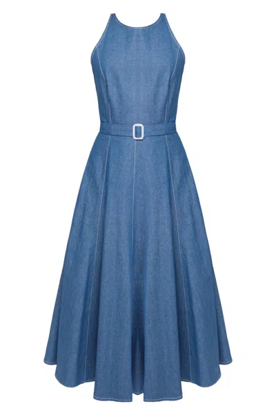 Undress Women's Ode Classy Blue Denim Midi Dress