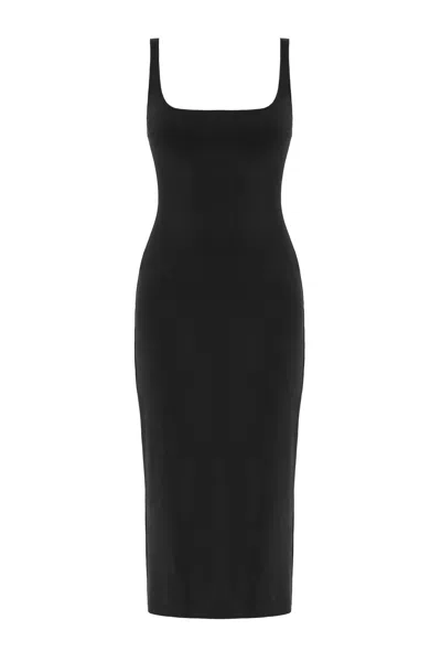 Undress Women's Olivia Black Midi Bodycon Dress With Square Neckline