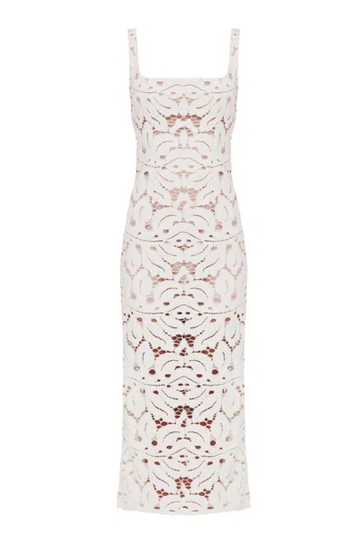 Undress Women's Otilia White Lace The Square Scoop Neckline Wedding Dress