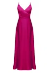 Undress Women's Pink / Purple Freya Fuchsia Pink Satin Long Evening Dress In Pink/purple